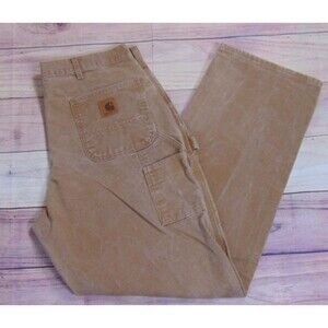 Carhartt Canvas Duck Pants Mens 38 x 34 B11 BRN Carpenter Loose Work Utility